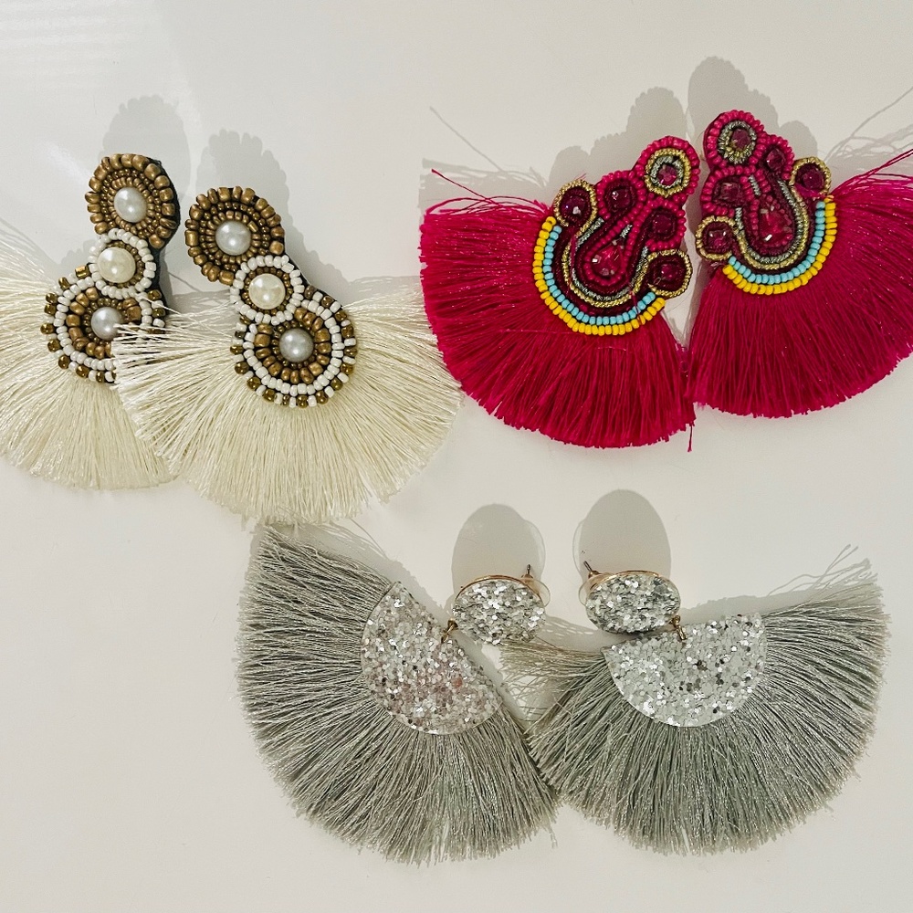 Fringe earrings statement earrings